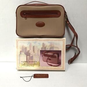 Vintage Deadstock Town & Country Flora Danica leather & canvas crossbody bag